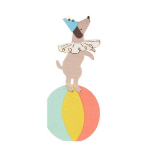 Servietten kleurrijk hond op bal 16 stuks