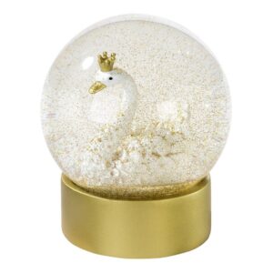 sneeuwbal-zwaan-goud-met-glitter