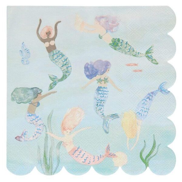 servietten-zwemmende-zeemeerminnen-mermaids-mintgroen-blauw-pastelkleuren