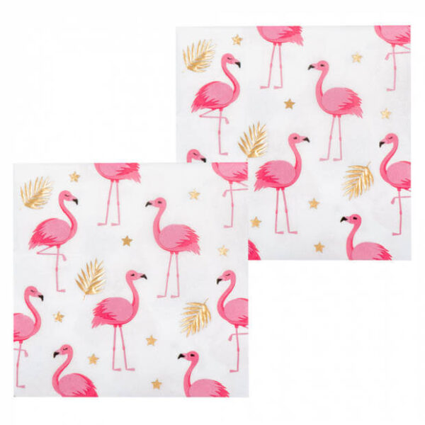 servietten-flamingo-thema-roos-wit-goud