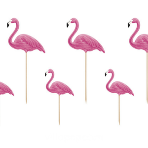 flamingo-roze-toppers-met-hout