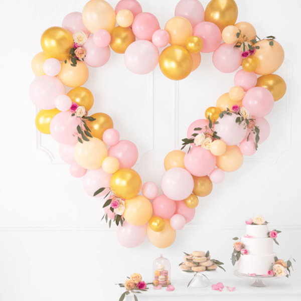 Ballonnen-frame-hartvormig-roos-goud