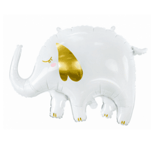 Folieballon witte olifant, 83 cm x 58 cm
